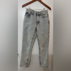 Sezane Women Light Wash Button Fly Straight Leg Cotton Denim Jeans Size 27